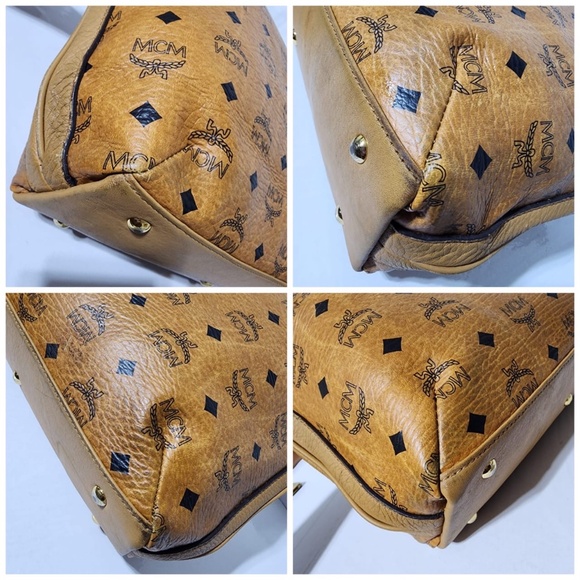 Authentic MCM Visetos Shoulder Bag Cognac - Picture 10 of 14